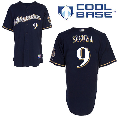 Milwaukee #9Jean Segura Brewers Authentic Personalized Alternate Road Blue Jersey