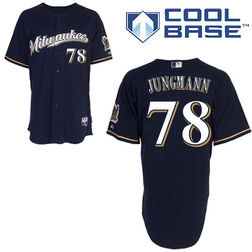 Milwaukee #78Taylor Jungmann Brewers Authentic Personalized Alternate Road Blue Jersey