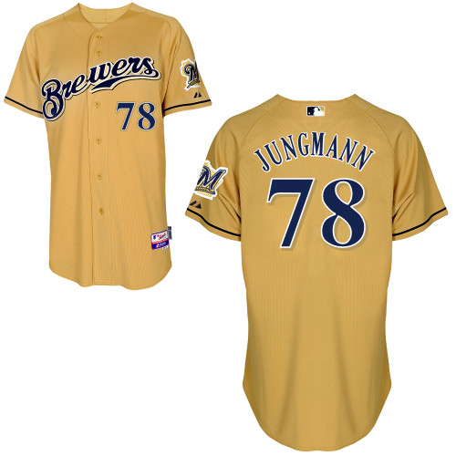 Milwaukee Brewers #78Taylor Jungmann Authentic Personalized Alternate yellow Jersey