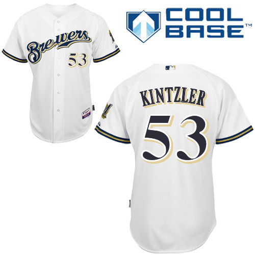Milwaukee Brewers #53Brandon Kintzler Authentic Personalized Home White Jersey
