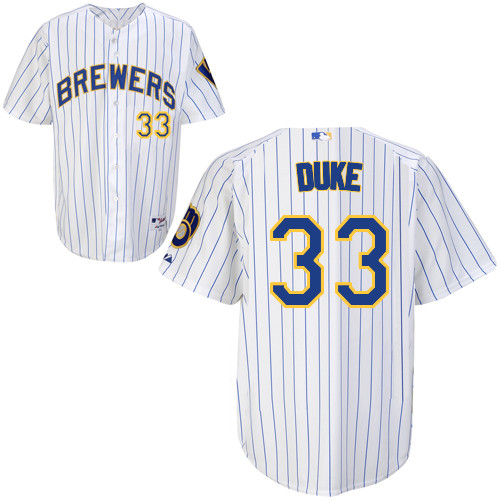 Milwaukee Brewers #33 Duke Authentic Personalized Alternate Home White Jersey