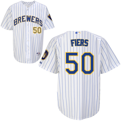 Milwaukee Brewers #50Mike Fiers Authentic Personalized Alternate Home White Jersey