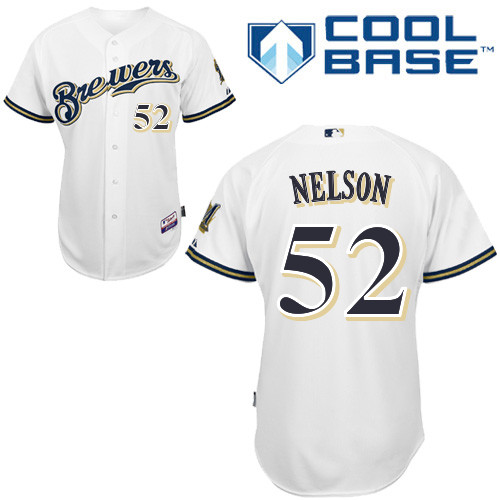 Milwaukee Brewers #52Jimmy Nelson Authentic Personalized Home White Jersey