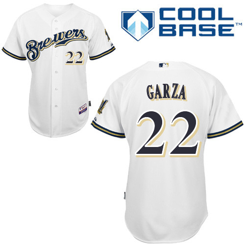 Milwaukee Brewers #22Matt Garza Authentic Personalized Home White Jersey