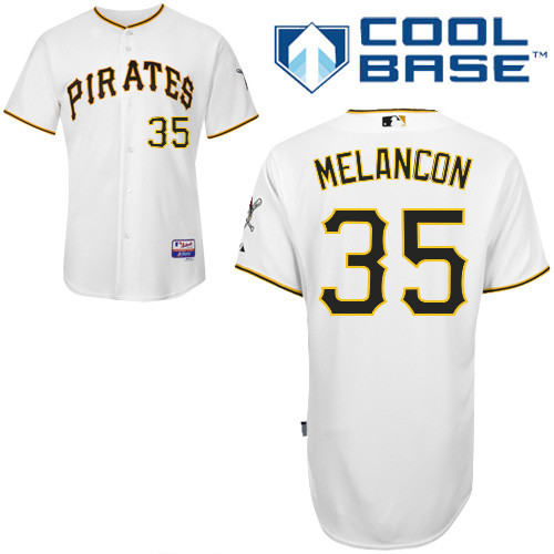 Pittsburgh Pirates #35Mark Melancon Authentic Andrew McCutchen Home White Jersey