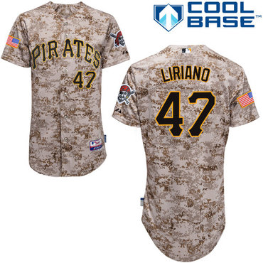 Pittsburgh Pirates 2015 #47 Francisco Liriano Authentic Andrew McCutchen Alternate Camo Jersey