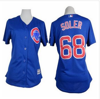 Women Cubs #68 Jorge Soler Blue Alternate Stitched Baseball Jersey