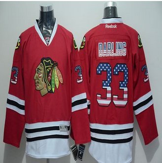 Chicago Blackhawks #33 Scott Darling Red USA Flag Fashion Stitched NHL Jersey