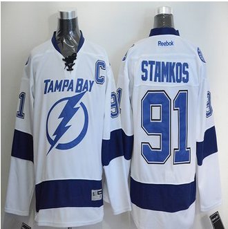 Tampa Bay Lightning #91 Steven Stamkos White New Road Stitched NHL Jersey Tampa Bay Lightning #91 Steven Stamkos White New Road Stitched NHL Jersey
