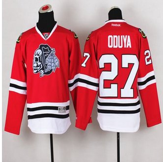 Youth Chicago Blackhawks #27 Johnny Oduya Red(White Skull) Stitched NHL Jersey