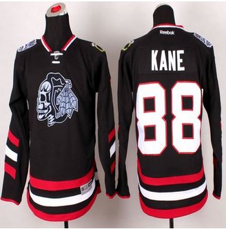 Youth Chicago Blackhawks #88 Patrick Kane Black(White Skull) 2014 Stadium Series Stitched NHL jersey