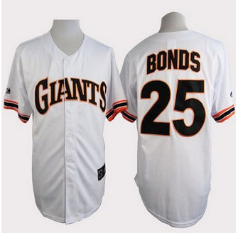 San Francisco Giants #25 Barry Bonds White 1989 Turn Back The Clock Stitched Baseball Jersey