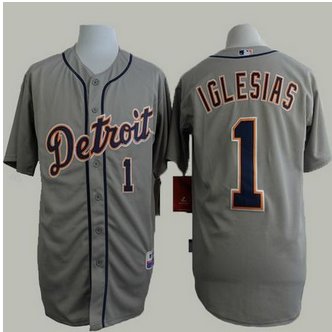 Detroit Tigers #1 Jose Iglesias Grey Cool Base Stitched Baseball Jersey