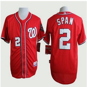 Washington Nationals #2 Denard Span Red Cool Base Stitched Baseball Jersey