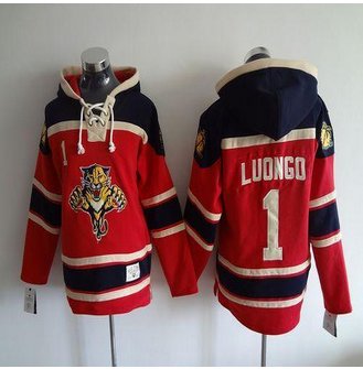 Carolina Panthers #1 Roberto Luongo Red Sawyer Hooded Sweatshirt Stitched NHL jersey