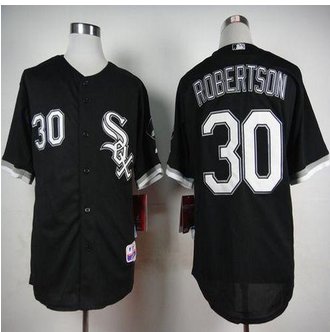 Chicago White Sox #30 David Robertson Black Cool Base Stitched Baseball Jersey