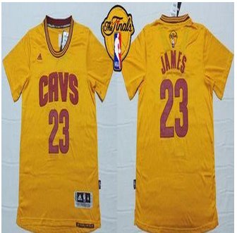 Cleveland Cavaliers #23 LeBron James Yellow Short Sleeve The Finals Patch Stitched NBA jersey