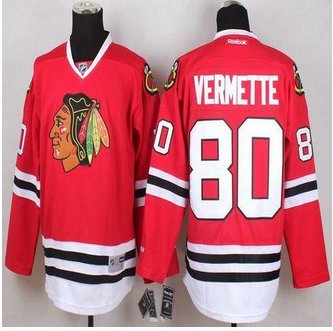 Chicago Blackhawks #80 Antoine Vermette Red Stitched NHL Jersey