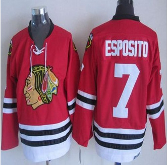 Chicago Blackhawks #7 Tony Esposito Red CCM Throwback Stitched NHL Jersey