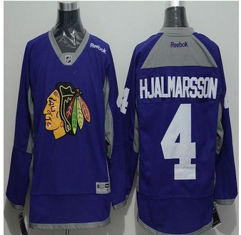 Chicago Blackhawks #4 Niklas Hjalmarsson Purple Practice Stitched NHL Jersey
