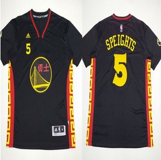 Golden State Warrlors #5 Marreese Speights Black Slate Chinese New Year Stitched NBA Jersey