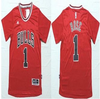 Chicago Bulls #1 Derrick Rose Red Short Sleeve Stitched NBA Jersey
