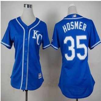 Women Kansas City Royals #35 Eric Hosmer Blue Alternate 2 Stitched Baseball Jersey