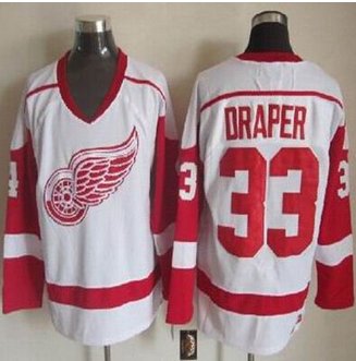 Detroit Red Wings #33 Kris Draper White CCM Throwback Stitched NHL Jersey