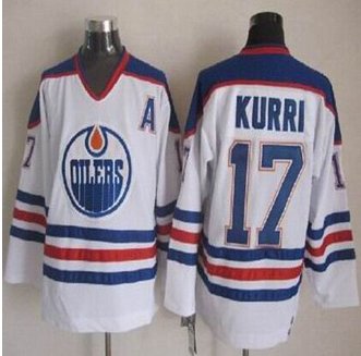 Edmonton Oilers #17 Jari Kurri White CCM Throwback Stitched NHL Jersey