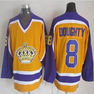 Los Angeles Kings #8 Drew Doughty Yellow CCM Throwback Stitched NHL Jersey Los Angeles Kings #8 Drew Doughty Yellow CCM Throwback Stitched NHL Jersey
