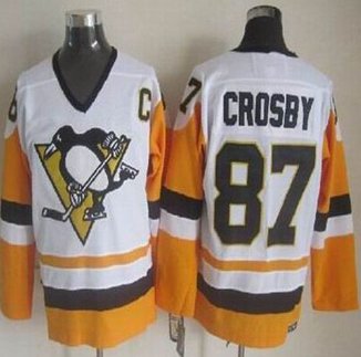 Pittsburgh Penguins #87 Sidney Crosby White Black CCM Throwback Stitched NHL Jersey Pittsburgh Penguins #87 Sidney Crosby White Black CCM Throwback Stitched NHL Jersey