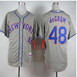 New York Mets #48 Jacob DeGrom Grey Road Cool Base Stitched Baseball Jersey