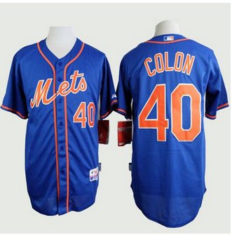 New York Mets #40 Bartolo Colon Blue Alternate Home Cool Base Stitched Baseball Jersey
