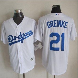 Los Angeles Dodgers #21 Zack Greinke White New Cool Base Stitched Baseball Jersey