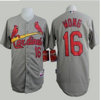 St. Louis Cardinals #16 Kolten Wong Grey Cool Base Stitched Baseball Jersey