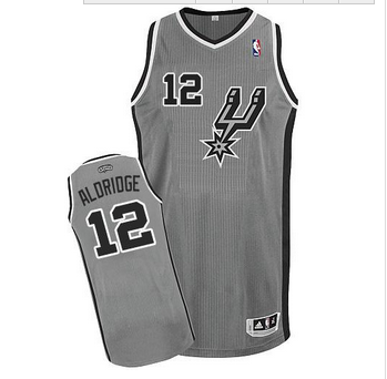 San Antonio Spurs #12 LaMarcus Aldridge Grey Alternate Stitched NBA Jersey