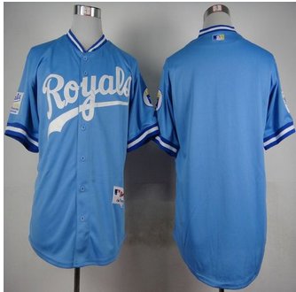 Kansas City Royals Blank Light Blue 1985 Turn Back The Clock Stitched Baseball Jersey