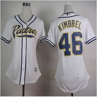 Women San Diego Padres #46 Craig Kimbrel White Home Stitched Baseball Jersey Women San Diego Padres #46 Craig Kimbrel White Home Stitched Baseball Jersey
