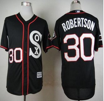 Chicago White Sox #30 David Robertson Black New Cool Base Stitched Baseball jersey