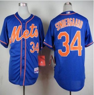 New York Mets #34 Noah Syndergaard Blue Alternate Home Cool Base Stitched Baseball jersey