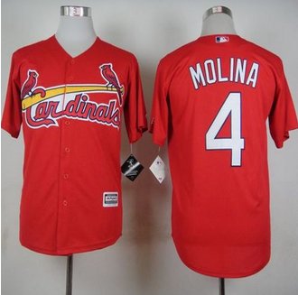 St. Louis Cardinals #4 Yadier Molina Red Cool Base Stitched Baseball Jersey