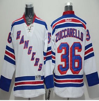 New York Rangers #36 Mats Zuccarello White Road Stitched NHL Jersey