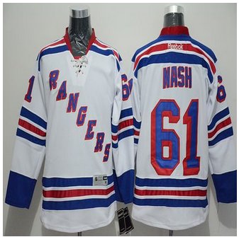 New York Rangers #61 Rick Nash White Road Stitched NHL Jersey