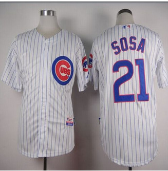 Chicago Cubs #21 Sammy Sosa White Home Cool Base Stitched Baseball Jersey
