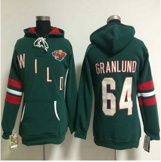 Women Minnesota Wild #64 Mikael Granlund Green Old Time Heidi NHL Hoodie