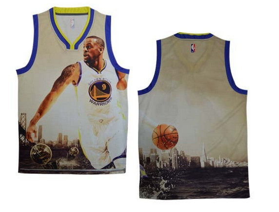 State warriors # 9 dribbling empty NBA jersey（ Moments  version）