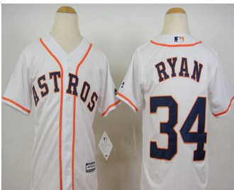 Youth Houston Astros #34 Nolan Ryan White Cool Base Stitched Baseball Jersey