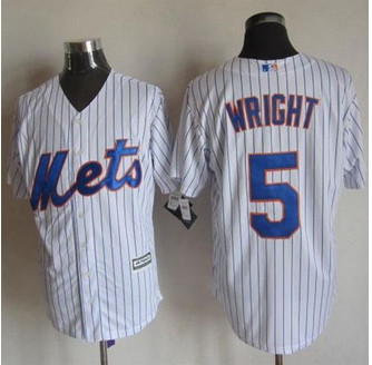 New York Mets #5 David Wright White(Blue Strip) New Cool Base Stitched Baseball Jersey