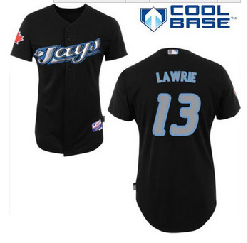Toronto Blue Jay #13 Brett Lawrie Black Cool Base Stitched Baseball Jersey