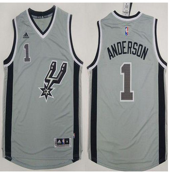 San Antonio Spurs #1 Kyle Anderson Grey Alternate Stitched NBA Jersey